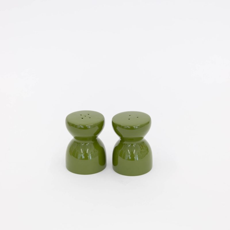 101 60s salt and pepper shaker olive green 153808