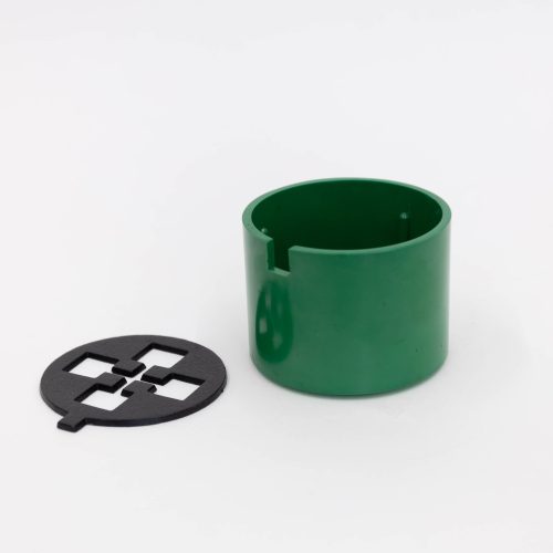 112 60s plastic ashtray with cast iron lid green 158533