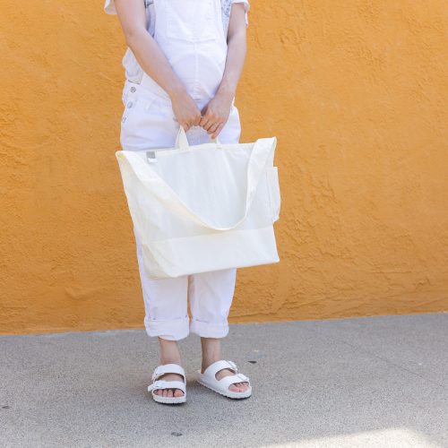 anunfold side pocket tote bag white 483909