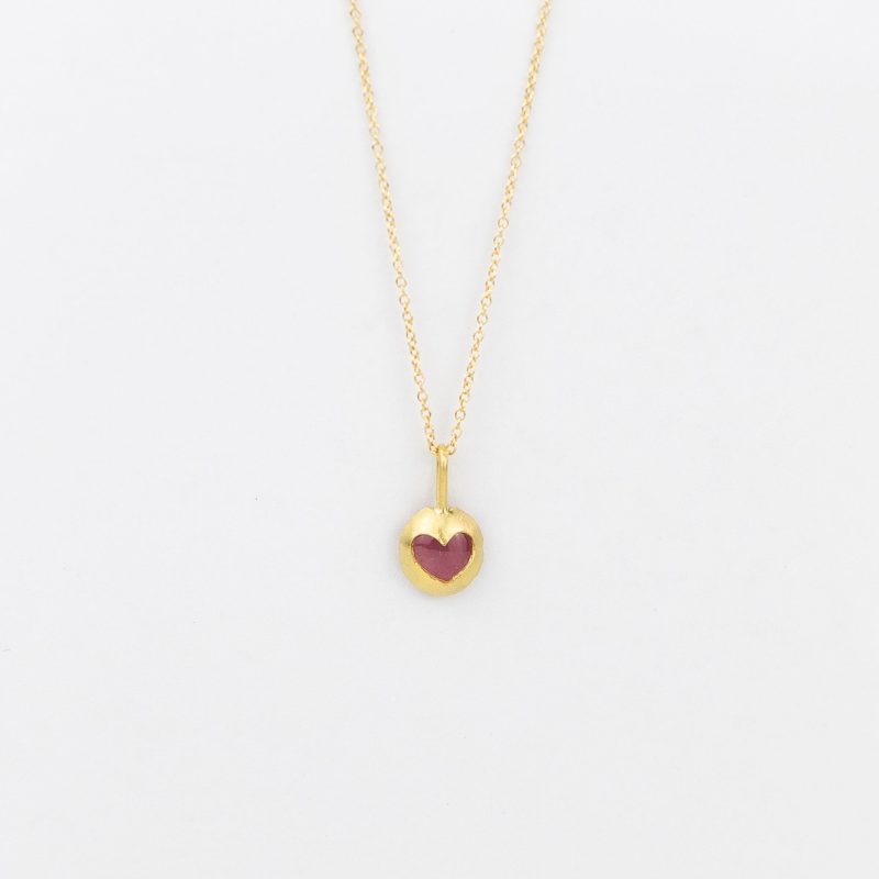 black barc heart ruby necklace 107625