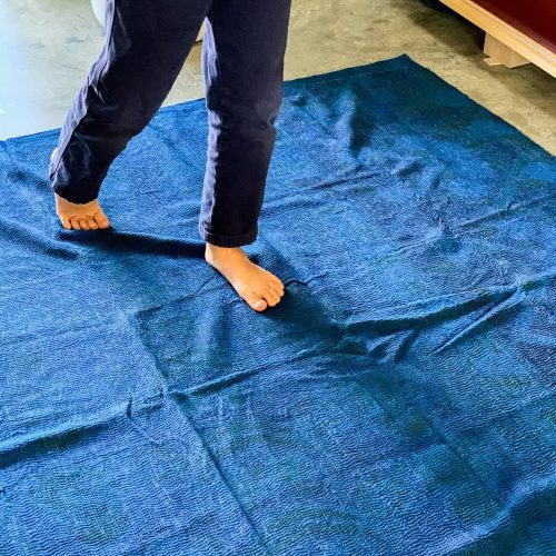 blue over dye quilt indigo 649194