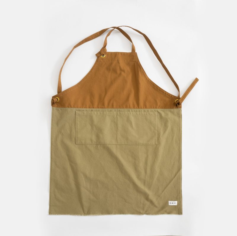 G.K.P Slip - On Style Apron with fringe finish : Organic Cotton | Tortoise General Store