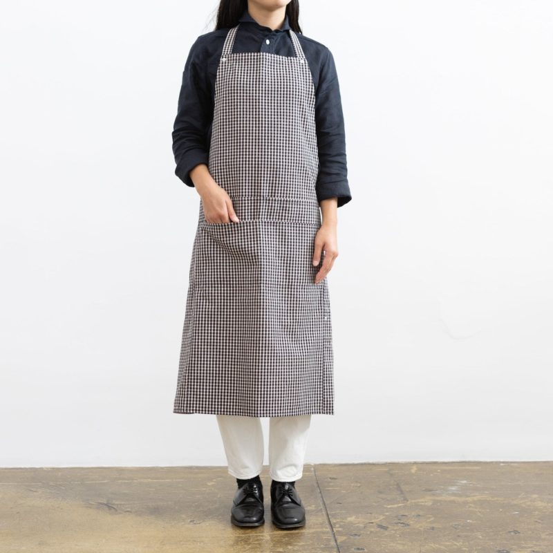 hakui bib apron gingham check 907242