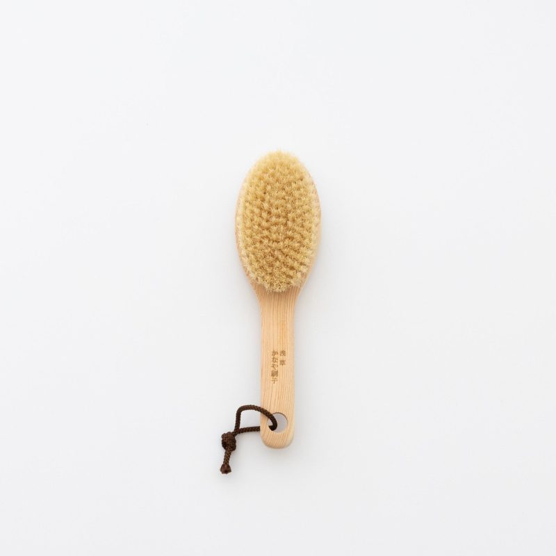 Hinoki Wood Handle Hog Hair Body Brush - tortoise general store