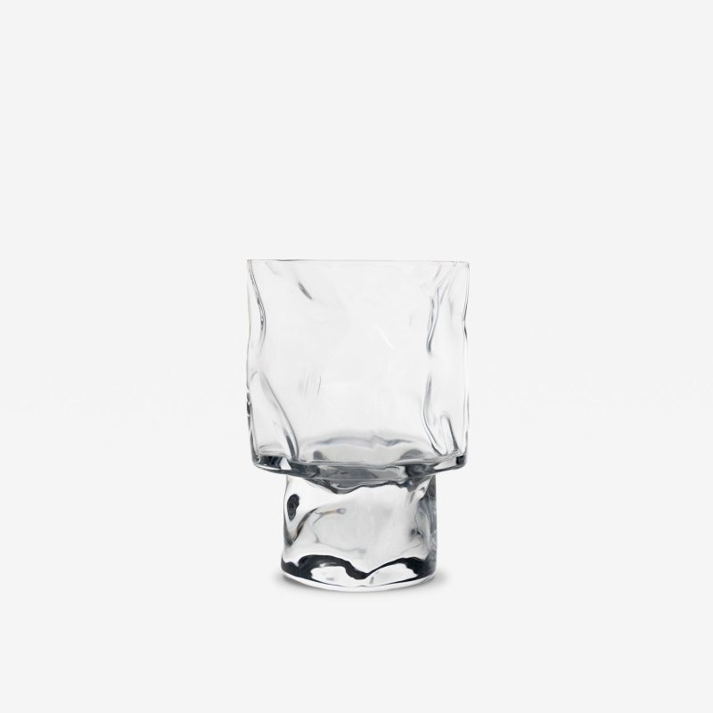 kimura crumple stemmed glass clear 933799