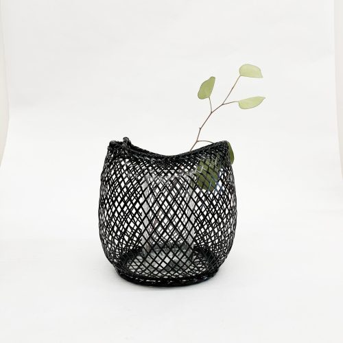 Kosuga Flower Basket Black - tortoise general store, hand woven bamboo flower basket, oboro basket