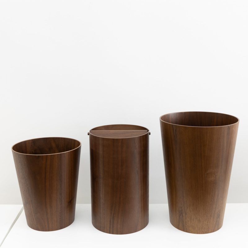 lidded waste basket walnut 245976