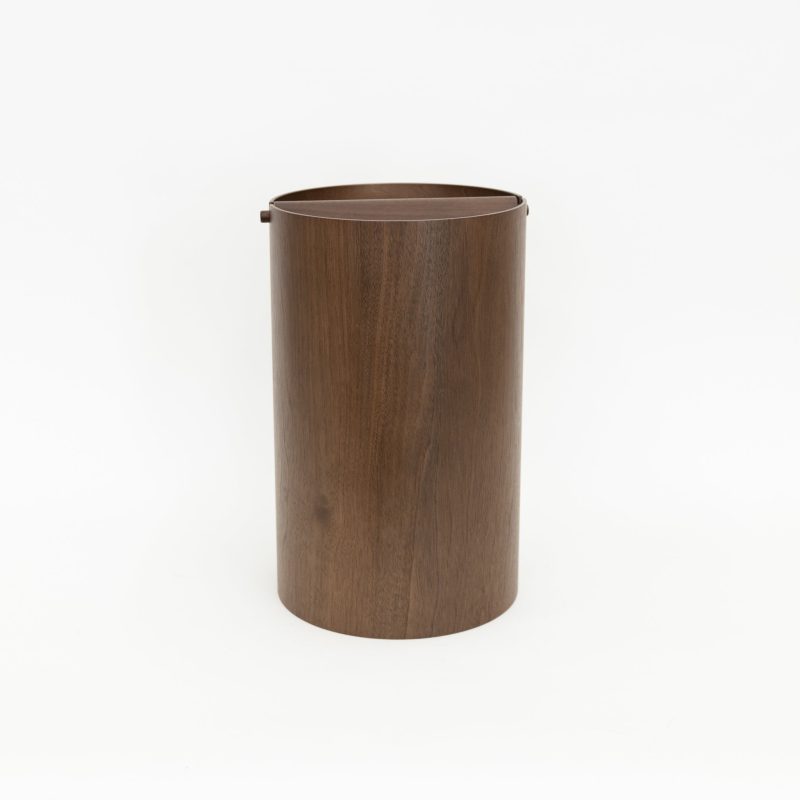 lidded waste basket walnut 326571