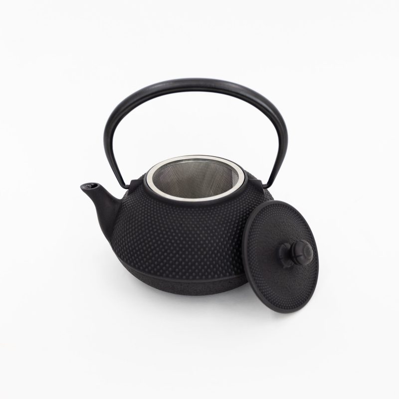 miya cast iron teapot with strainer arare 833466