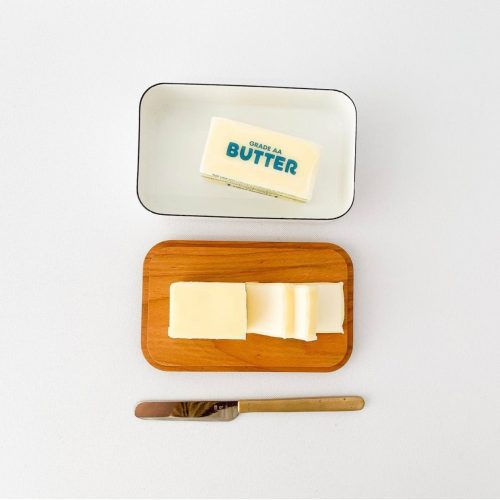 noda horo enamel butter case with wood lid 427196