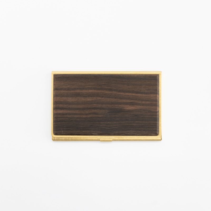 picus brass wood card case 309199