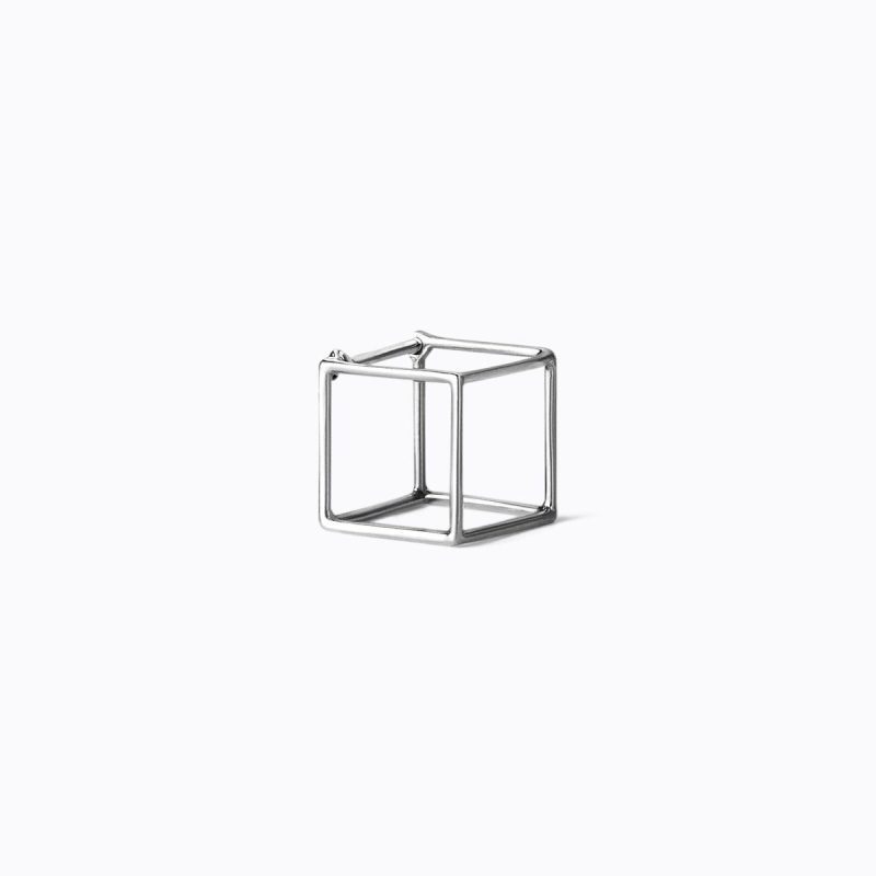 shihara square earring 10 white gold 114680