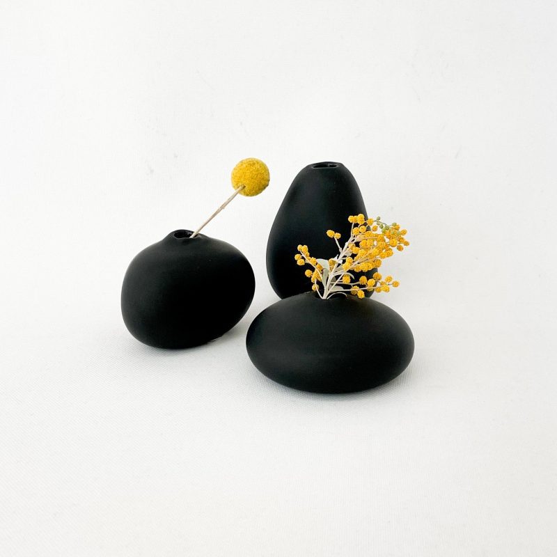 sugahara matte black bud vases 405313