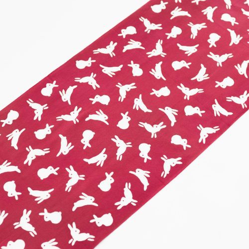 tenugui bunnies on red 418739