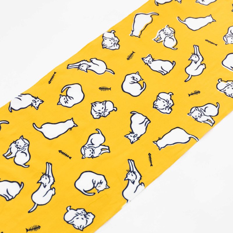 tenugui cats on yellow 837164